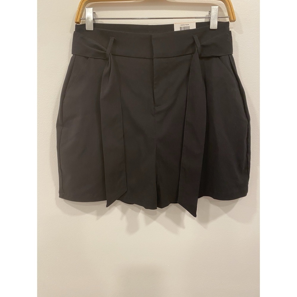 INC International Concepts Women's High Waisted Shorts SZ 2 Belted Black NWT